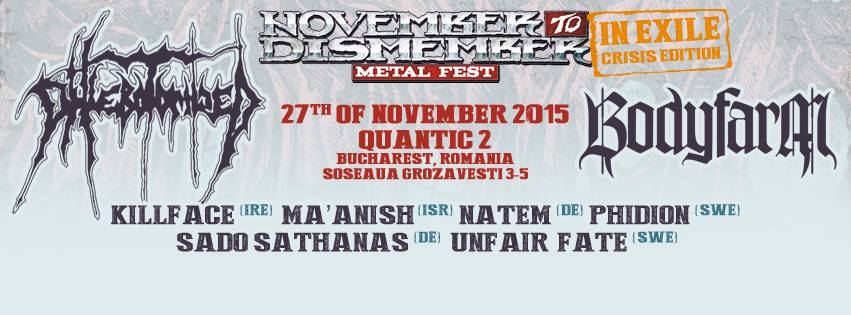 Ediția de criză November To Dismember Metal Fest a fost anulată